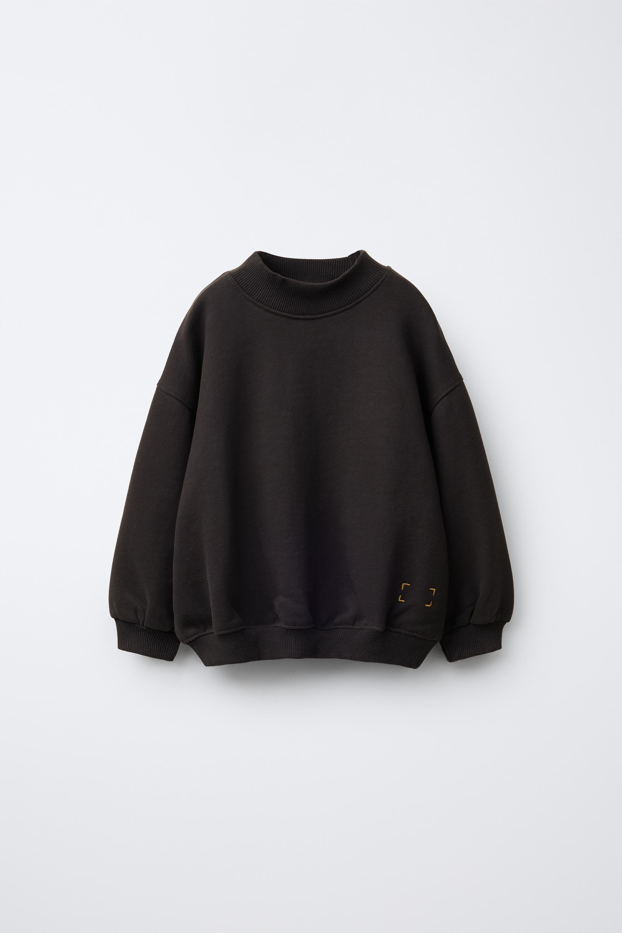PLAIN MOCK NECK SWEATSHIRT